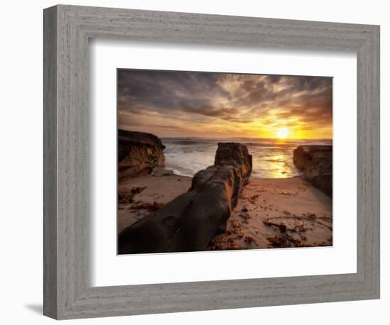 USA, California, La Jolla, Sunset, Coast Blvd. Park-Ann Collins-Framed Photographic Print