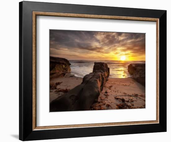 USA, California, La Jolla, Sunset, Coast Blvd. Park-Ann Collins-Framed Photographic Print