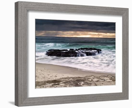 USA, California, La Jolla. Sunset on Rainy Day at North End of Windansea Beach-Ann Collins-Framed Photographic Print