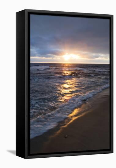 USA, California, La Jolla. Sunset over beach.-Jaynes Gallery-Framed Premier Image Canvas