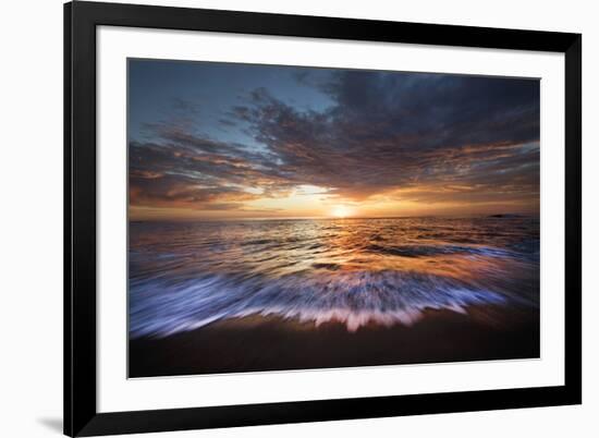 USA, California, La Jolla. Sunset over beach.-Jaynes Gallery-Framed Premium Photographic Print