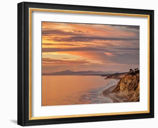 USA, California, La Jolla, Sunset over Black's Beach and Coast to the North-Ann Collins-Framed Photographic Print