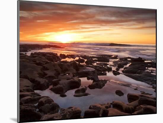 USA, California, La Jolla. Sunset over Tide Pools at Coast Blvd. Park-Ann Collins-Mounted Photographic Print