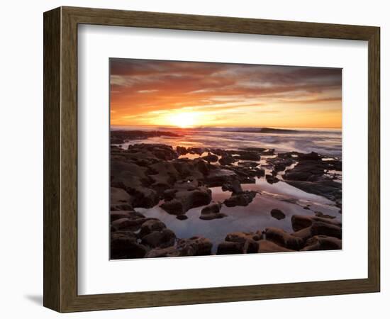 USA, California, La Jolla. Sunset over Tide Pools at Coast Blvd. Park-Ann Collins-Framed Photographic Print