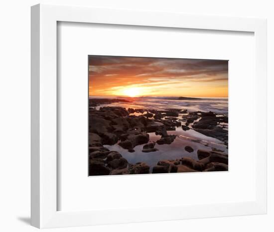 USA, California, La Jolla. Sunset over Tide Pools at Coast Blvd. Park-Ann Collins-Framed Photographic Print