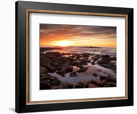 USA, California, La Jolla. Sunset over Tide Pools at Coast Blvd. Park-Ann Collins-Framed Photographic Print