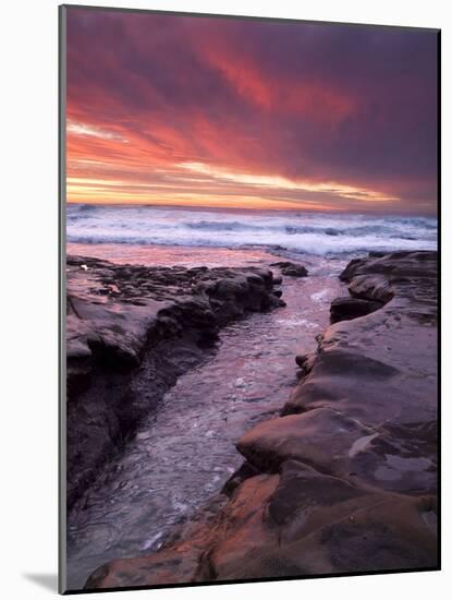 USA, California, La Jolla. Sunset over Tide Pools at Coast Blvd. Park-Ann Collins-Mounted Photographic Print