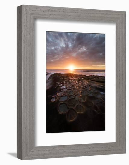 USA, California, La Jolla. Sunset over tide pools.-Jaynes Gallery-Framed Photographic Print