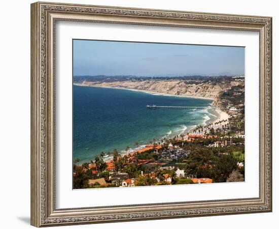 USA, California, La Jolla. View of La Jolla Shores and Scripps Pier-Ann Collins-Framed Photographic Print