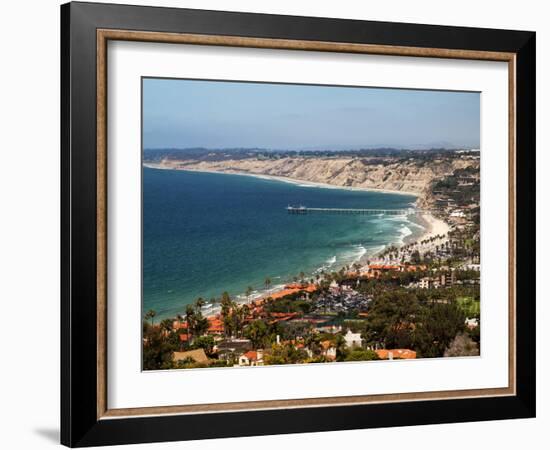 USA, California, La Jolla. View of La Jolla Shores and Scripps Pier-Ann Collins-Framed Photographic Print