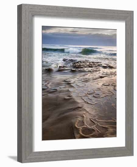 USA, California, La Jolla, Wave Breaking Toward Tide Pools at Coast Blvd-Ann Collins-Framed Photographic Print