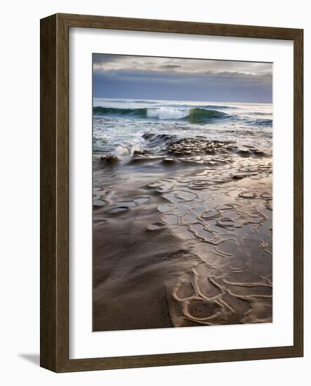 USA, California, La Jolla, Wave Breaking Toward Tide Pools at Coast Blvd-Ann Collins-Framed Photographic Print