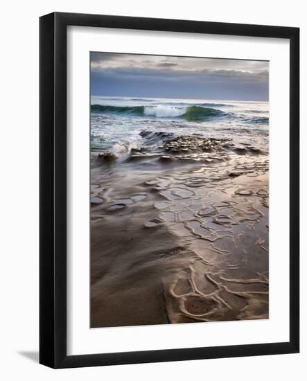 USA, California, La Jolla, Wave Breaking Toward Tide Pools at Coast Blvd-Ann Collins-Framed Photographic Print