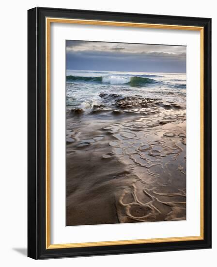 USA, California, La Jolla, Wave Breaking Toward Tide Pools at Coast Blvd-Ann Collins-Framed Photographic Print