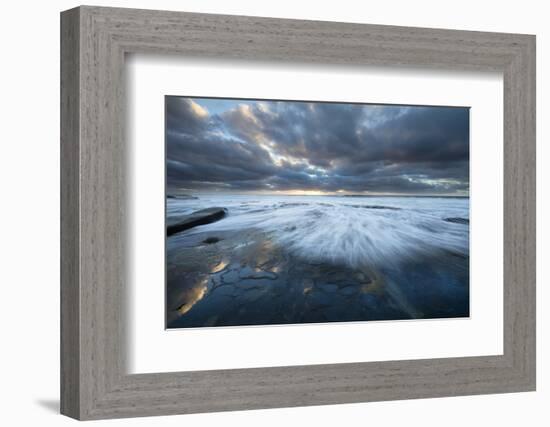 USA, California, La Jolla. Wave washes over tide pools.-Jaynes Gallery-Framed Photographic Print