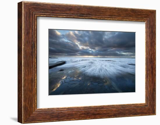 USA, California, La Jolla. Wave washes over tide pools.-Jaynes Gallery-Framed Photographic Print