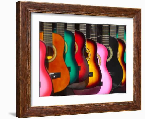 USA, California, Los Angeles, El Pueblo De Los Angeles, Guitars-Alan Copson-Framed Photographic Print