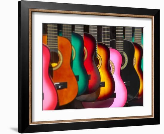 USA, California, Los Angeles, El Pueblo De Los Angeles, Guitars-Alan Copson-Framed Photographic Print