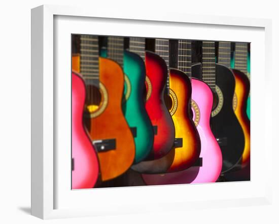 USA, California, Los Angeles, El Pueblo De Los Angeles, Guitars-Alan Copson-Framed Photographic Print