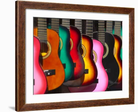 USA, California, Los Angeles, El Pueblo De Los Angeles, Guitars-Alan Copson-Framed Photographic Print