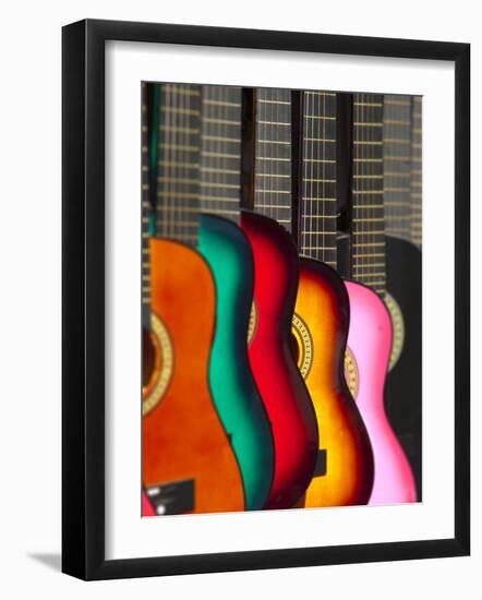 USA, California, Los Angeles, El Pueblo De Los Angeles, Guitars-Alan Copson-Framed Photographic Print