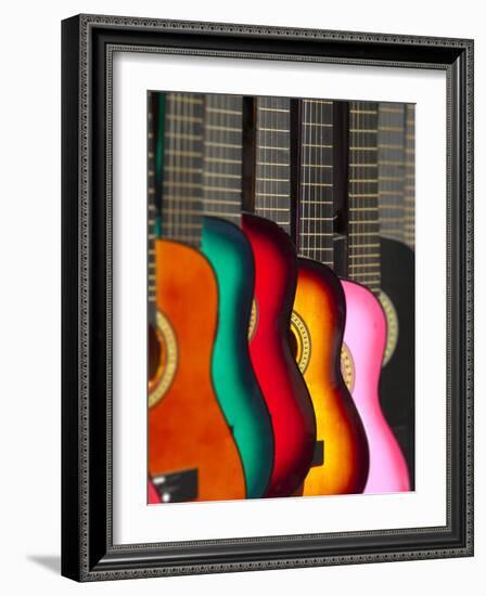 USA, California, Los Angeles, El Pueblo De Los Angeles, Guitars-Alan Copson-Framed Photographic Print