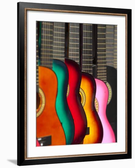 USA, California, Los Angeles, El Pueblo De Los Angeles, Guitars-Alan Copson-Framed Photographic Print