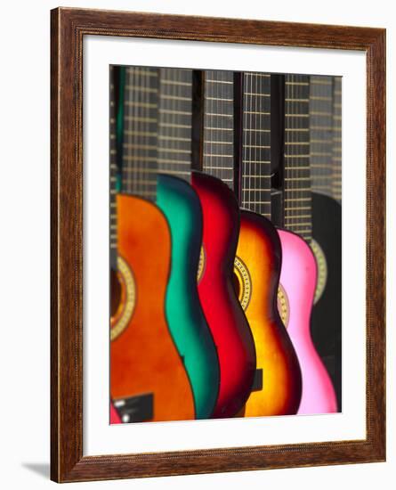 USA, California, Los Angeles, El Pueblo De Los Angeles, Guitars-Alan Copson-Framed Photographic Print