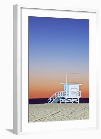 USA, California, Los Angeles, Santa Monica Beach Twilight-Rob Tilley-Framed Photographic Print