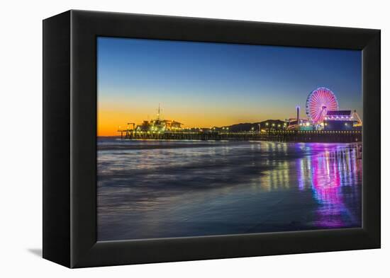 USA, California, Los Angeles, Santa Monica Pier Twilight-Rob Tilley-Framed Premier Image Canvas