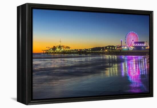 USA, California, Los Angeles, Santa Monica Pier Twilight-Rob Tilley-Framed Premier Image Canvas