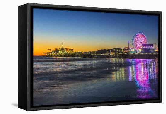 USA, California, Los Angeles, Santa Monica Pier Twilight-Rob Tilley-Framed Premier Image Canvas