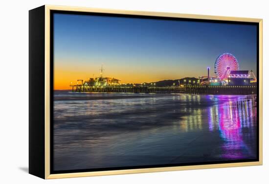 USA, California, Los Angeles, Santa Monica Pier Twilight-Rob Tilley-Framed Premier Image Canvas