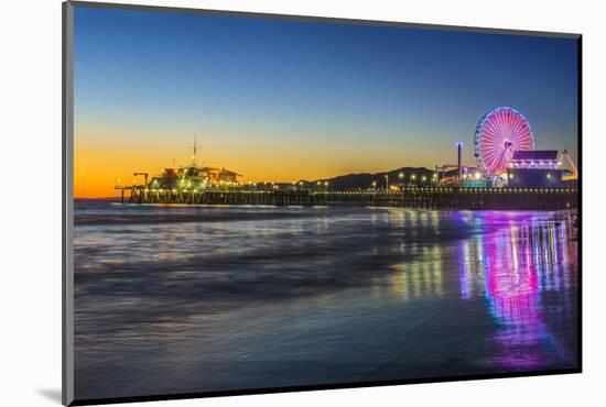 USA, California, Los Angeles, Santa Monica Pier Twilight-Rob Tilley-Mounted Photographic Print