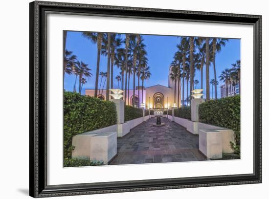 USA, California, Los Angeles, Union Station at Dawn-Rob Tilley-Framed Photographic Print