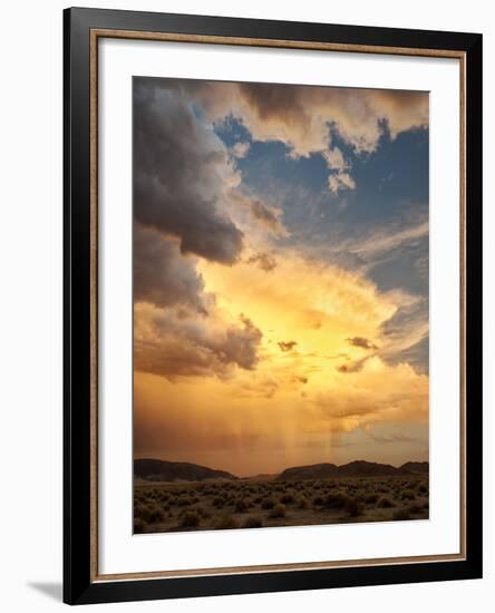 USA, California, Mojave National Preserve, Desert Rain Squall at Sunset-Ann Collins-Framed Photographic Print