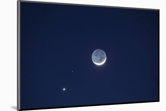 USA, California. Moon, Venus and Pluto in the Night Sky-Dennis Flaherty-Mounted Photographic Print