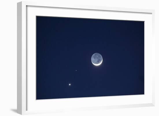 USA, California. Moon, Venus and Pluto in the Night Sky-Dennis Flaherty-Framed Photographic Print