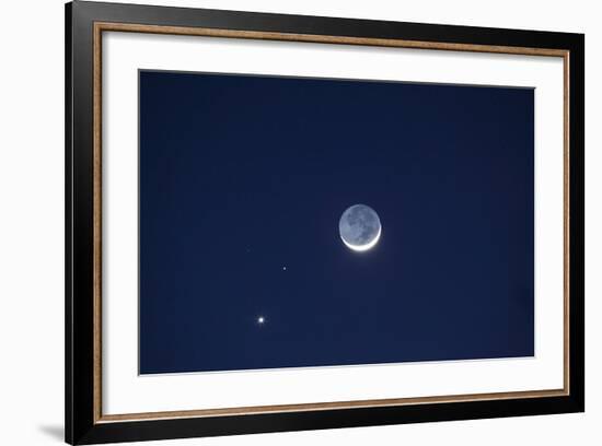 USA, California. Moon, Venus and Pluto in the Night Sky-Dennis Flaherty-Framed Photographic Print