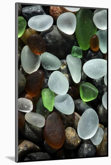 USA, California. Natural sea glass on beach.-Jaynes Gallery-Mounted Photographic Print