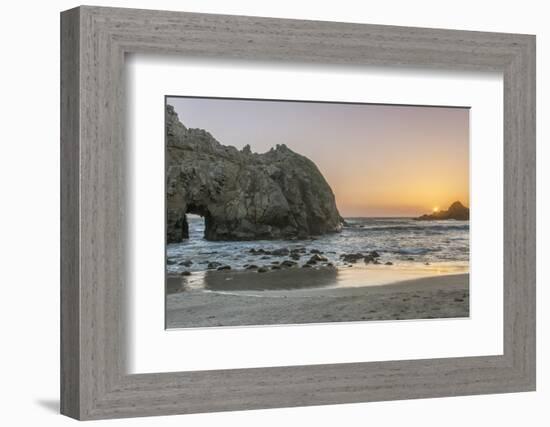 USA, California, Near Big Sur, Pfeiffer Beach Sunset-Rob Tilley-Framed Photographic Print