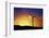 USA, California, Ocotillo Wind Energy Facility. Silhouette of wind turbine at sunset.-Jaynes Gallery-Framed Photographic Print