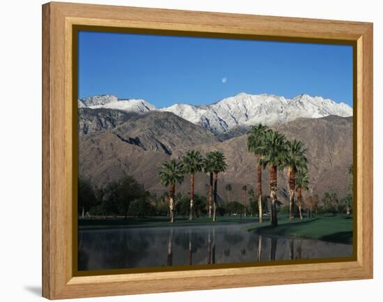 USA, California, Palm Springs, Reflection of San Jacinto Range in Lake-Zandria Muench Beraldo-Framed Premier Image Canvas