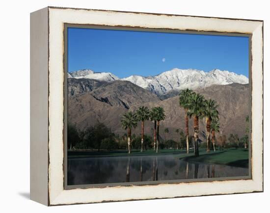 USA, California, Palm Springs, Reflection of San Jacinto Range in Lake-Zandria Muench Beraldo-Framed Premier Image Canvas