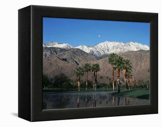 USA, California, Palm Springs, Reflection of San Jacinto Range in Lake-Zandria Muench Beraldo-Framed Premier Image Canvas