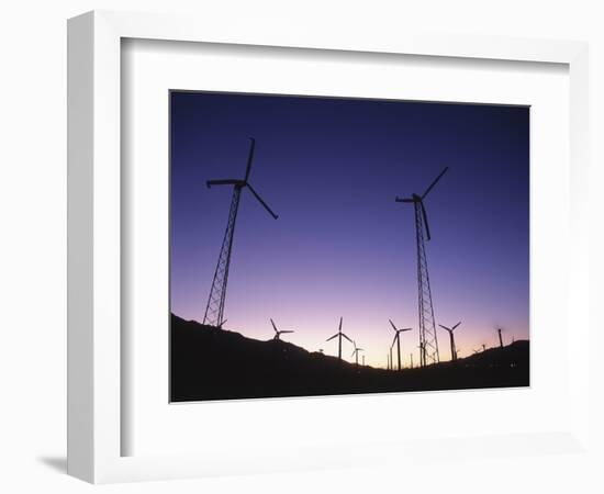 USA, California, Palm Springs, View of Wind Turbines at Sunset-Zandria Muench Beraldo-Framed Photographic Print