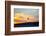 USA, California, Rio Vista, Sacramento River Delta. Kiteboarder catching air at sunset.-Merrill Images-Framed Photographic Print