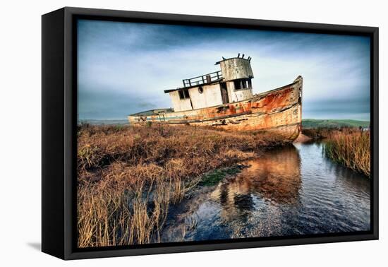 Usa, California. Rotting fishing boat near Point Reyes.-Betty Sederquist-Framed Premier Image Canvas