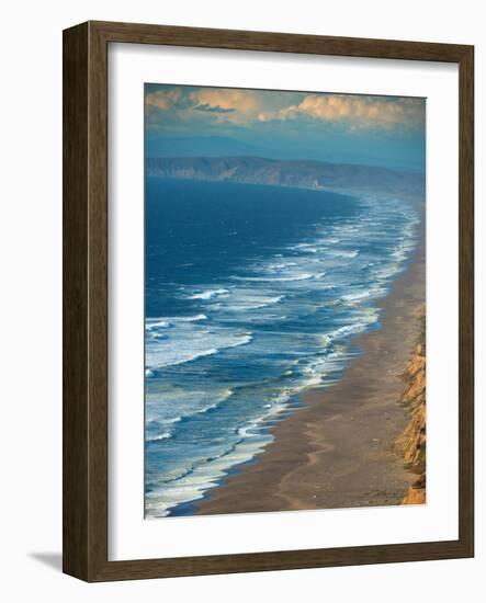 Usa, California. Rough surf characterizes the Point Reyes coast.-Betty Sederquist-Framed Photographic Print