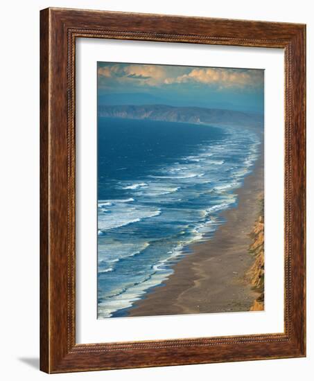 Usa, California. Rough surf characterizes the Point Reyes coast.-Betty Sederquist-Framed Photographic Print